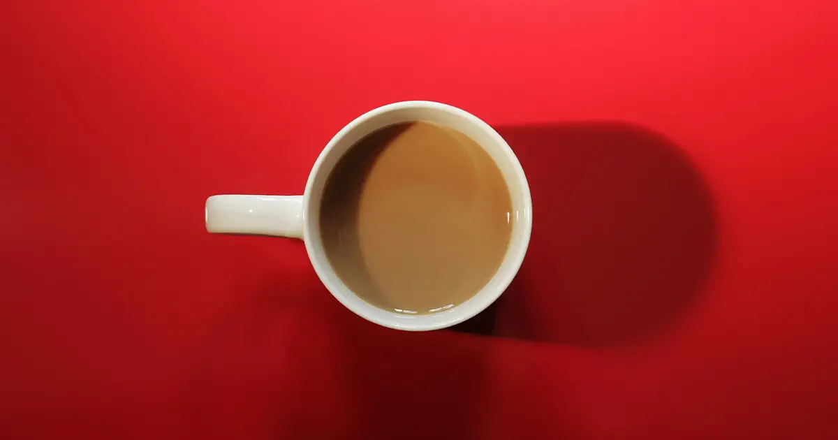 coffee cup with red background